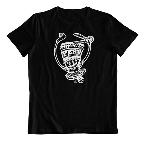 Polera Negra Algodon - Dtf - Arte Precolombino Peruano Art