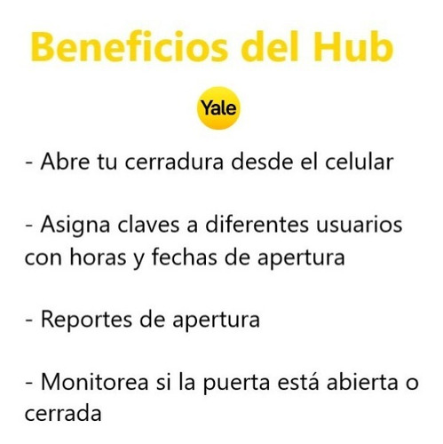 Imagen 4 de 4 de Yale Hub + Cerrojo Yrd226 + Zigbee (clave, Celular)