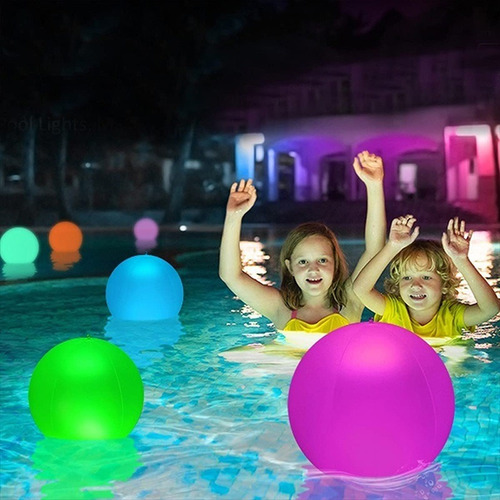 Con Luz Led Verano Pileta Pelota Inflable Playa 40cm