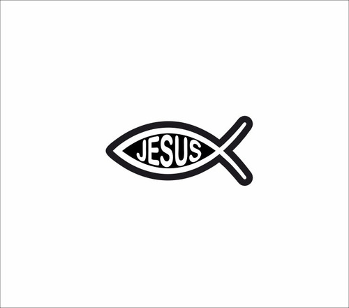 Calcomania Para Carro Jesus Pez Cristiana Vinil Sticker X4u.