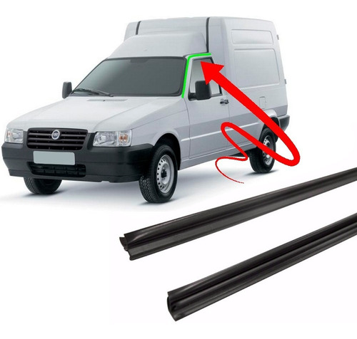 Imagem 1 de 5 de Kit Par Borracha Pingadeira Superior Da Porta Fiat Fiorino