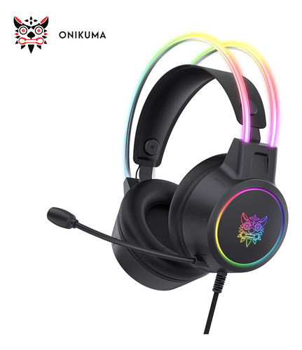 Auriculares Rgb Gaming Onikuma Sponge, Luces Con Cancelación