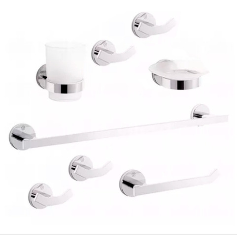 Accesorios Baño Fv Nebraska 4 Perchas Barral P/ Rollo Vaso