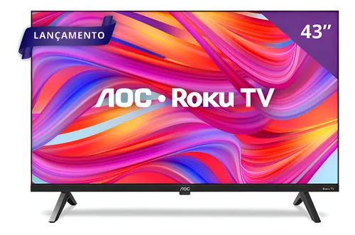 Smart TV 43" FULL HD AOC Roku TV 43S5045/78G HDMI 1 USB Wifi
