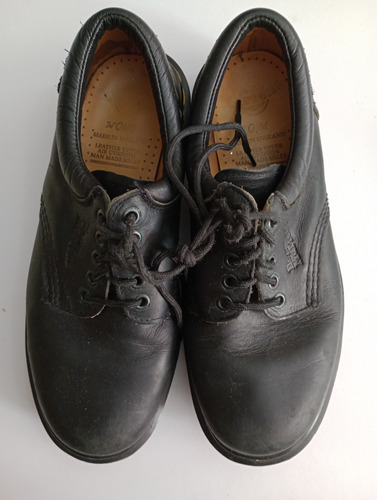Dr Martens Inglés Zapato Negro Piel Usado 1461 26 Mx, Uk 7