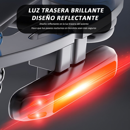 Asiento Para Bicicleta Cómodo Sillin Mtb Con Luz Trasera