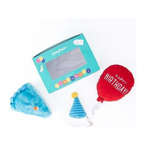 Kit De Juguetes Para Perro Cajita De Cumpleaños Azul