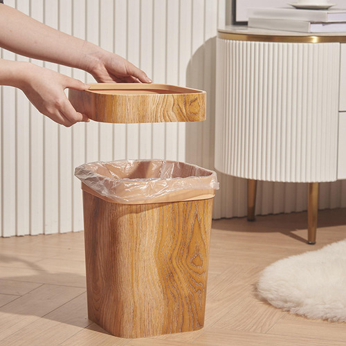 Bote De Basura De Grano De Madera Moderno, Cubos De Basura A