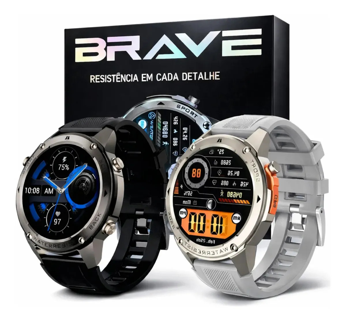 Smartwatch Wearzone Brave Prova De Água Gps Strava Whatsapp Preto Esportiva
