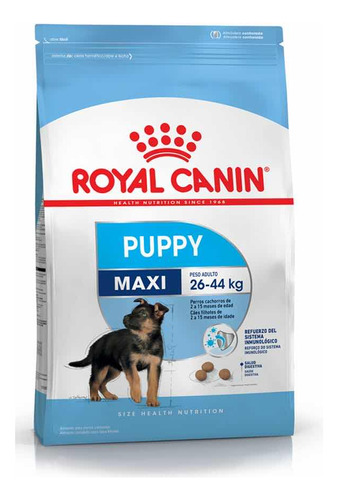 Alimento Royal Maxi Puppy X 15 + Tacho Contenedor Balanceado