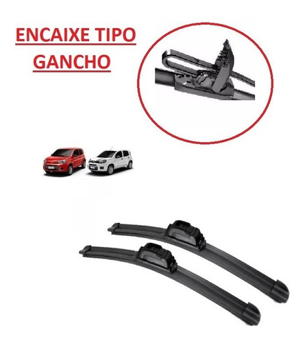 Par Palheta Limpador Parabrisa Silicone Fiat Uno Vivace Evo