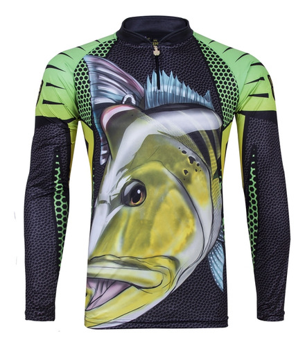 Camisa Camiseta Pesca Ciclismo Com Proteção Uv50 Kff107 Gg