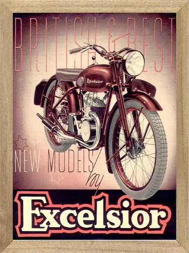 Moto Excelsior Cuadro Poster Publicidad Cartel L217