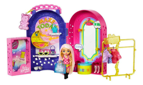  Mattel HHN15 MiniBoutique Barbie Extra Minis Muñeca Pequeña y Accesorios