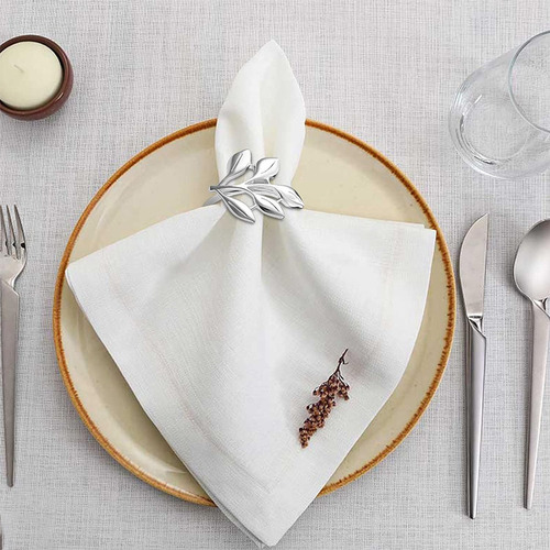 20 Servilletas De Hojas De Metal Para Decoración De Mesa
