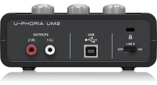 Behringer Um2 Placa De Sonido Usb 2 Canales Home Studio Negro (Usado)