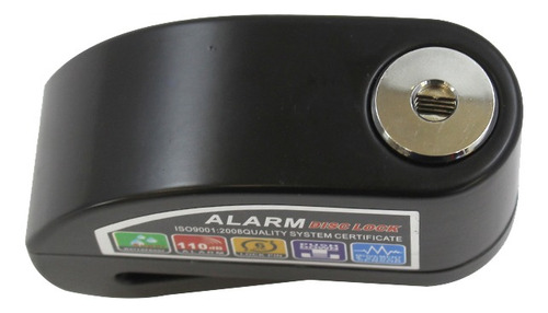 Imagen 3 de 6 de Candado Disco Freno Tranca Con Alarma Moto Bicicleta Negro