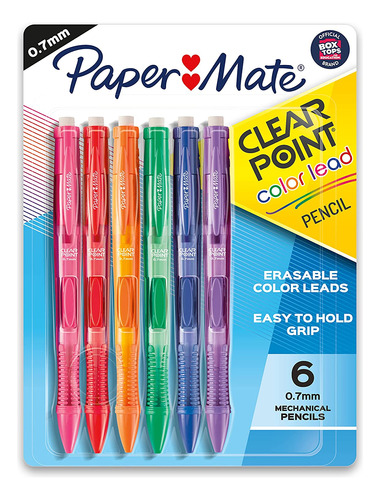 Paper Mate Clearpoint Color Plomo Lápices Mecánicos, 0,7 Mm,