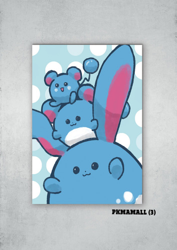 Cuadros Poster Pokemon Azurill Evolucion S 15x20 (all 3)