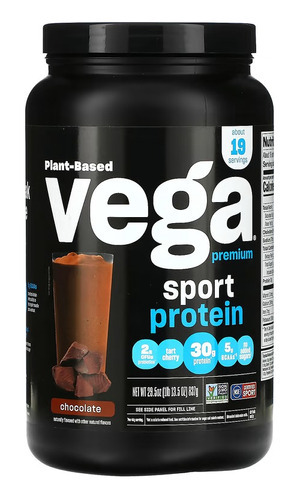 Vega Premium, Sport Protein, Proteína Vegana 837gr Sabor Chocolate