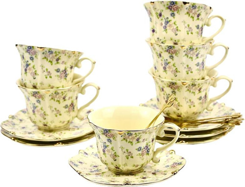 Juego De Platillos Y Tazas De Té De Porcelana China De 18 Pi