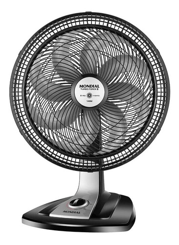 Ventilador de mesa Mondial NVT-40-8P turbo preto com 8 pás cor  prateado, 40 cm de diâmetro 220 V