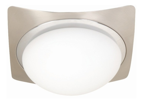 Plafón Moderno 1 Luz E27 60w Niquel Satinado & Cromo Blanco