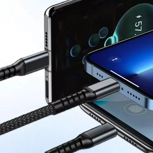 Cargador Usb Multiple 1.2m,cable Usb C Carga Rapida 3 En 1