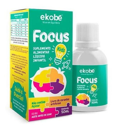 Focus Kids 50ml Suplemento Memória Crianças E Adolescentes