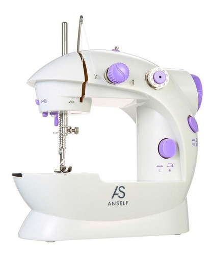 Máquina de coser Anself AC100 portable blanca y violeta 240V