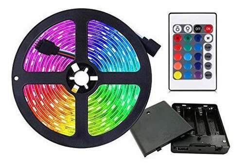 Tira De Luces Led Alimentadas Por Pilas, Rgb Flexible 5050