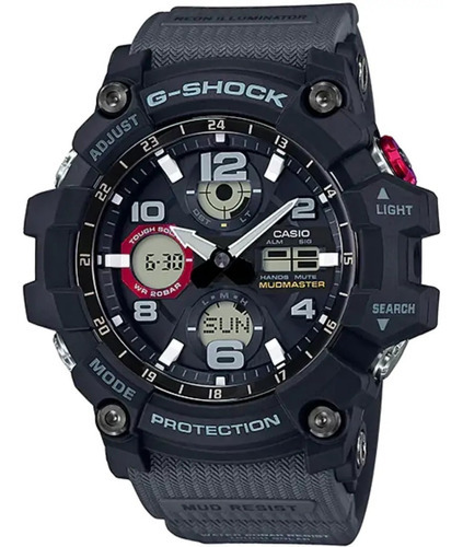 Relógio masculino Casio G-shock Mudmaster GSG-100-1a8 Cor de fundo: cor de fundo: pulseira preta, cor preta, moldura, preto