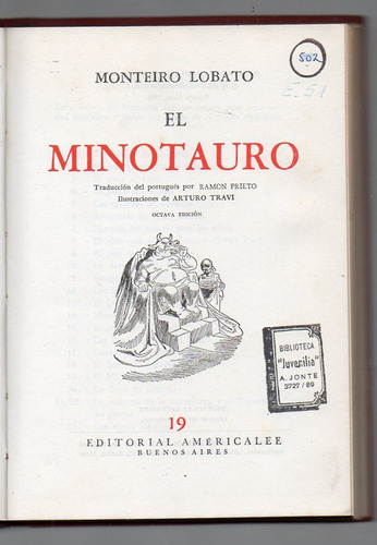 El Minotauro - Monteiro Lobato - Usado Antiguo 1965