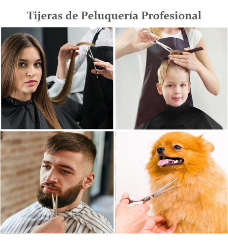 Kit Tijeras Peluqueria Profesional Con Estuche Y Capas