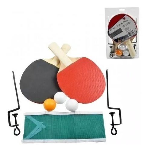 Kit Ping Pong 2 Raquetes 3 Bolinhas Rede