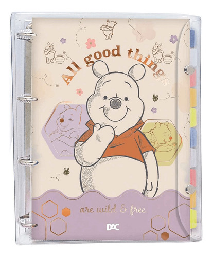 Fichário Universitário Em Pvc Cristal 192 Fls. Pooh 4429 Dac