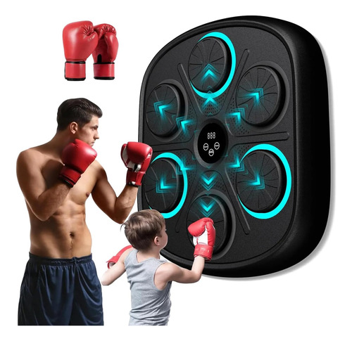 Maquina De Boxeo Musical Inteligente Con Bluetooth Y Guantes