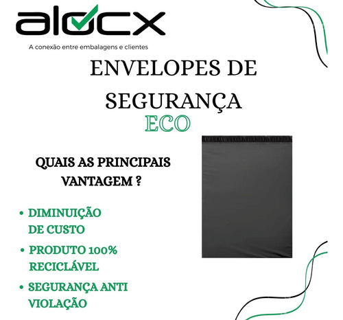 Saco Eco Inviolável Com Lacre 19x25 1000 Und Promoção