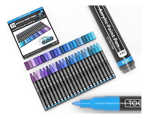 Bolígrafos De Pintura Acrílica, Tonos Azules Y