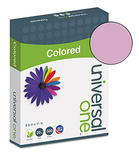 Universal 11212 Colored Paper, 20lb, 8-1/2 X 11, Orchid, 500