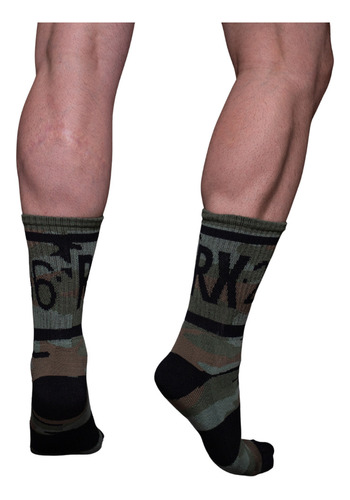 Medias 3/4 Rx236 Compresion Crossfit Camuflado Verde 1-2