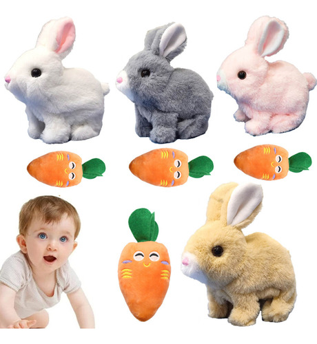 Peluche Eléctrico Para Niños Con Forma De Conejo Y Zanahoria