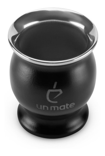 Un Mate Acero - Negro + Bombilla