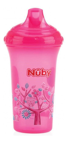 Copo Decorado Bico Rígido 270ml +6m Rosa Nuby