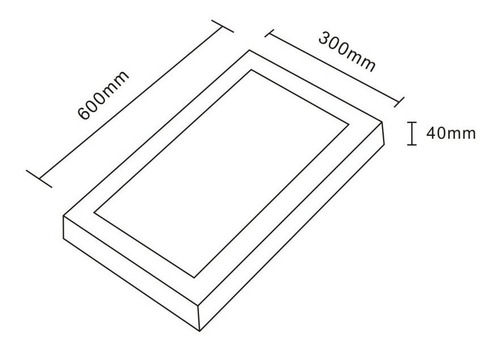Imagen 3 de 4 de Plafón Led Rectangular 60x30 24w Diseño Moderno Blanco Chato