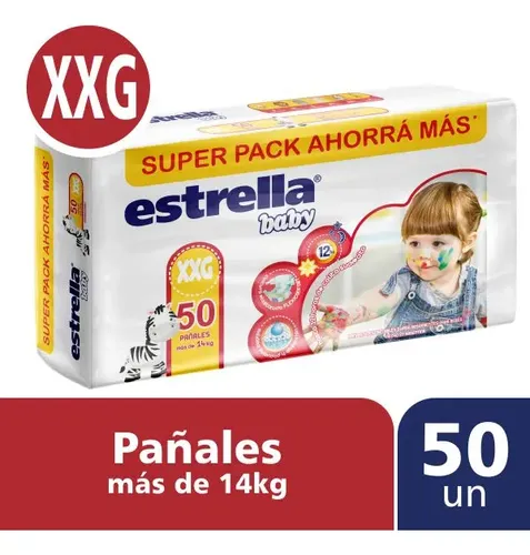 Pañales Estrella Hipoalergénicos Pack Ahorro Extra Grande XXG con 50 Unidades