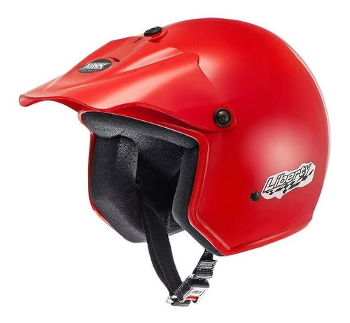 Capacete Aberto Pro Tork Liberty Solid Para Moto Cor Vermelho Tamanho do capacete 60