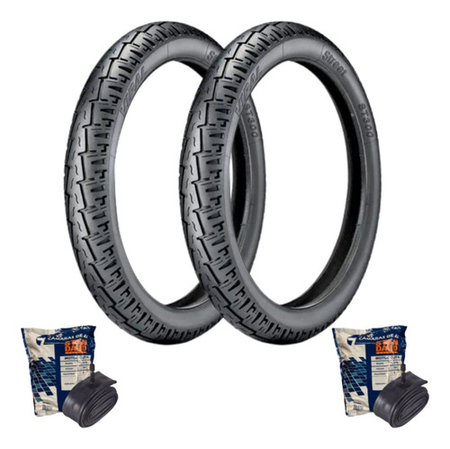 Par Pneu Vipal 90/90-18 +2.75-18 St300 +camaras Mg18 Gulfair