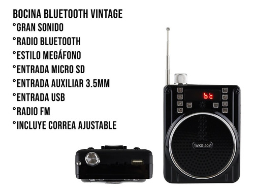 Imagen 2 de 10 de Bocina Megafono Bluetooth Portatil Altavoz Diadema Microfono