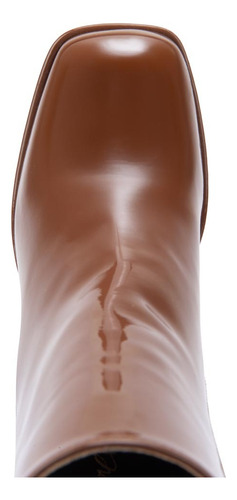Botas Charol Retro Mujer Cafés, Clásicas Elegantes Y Comodas